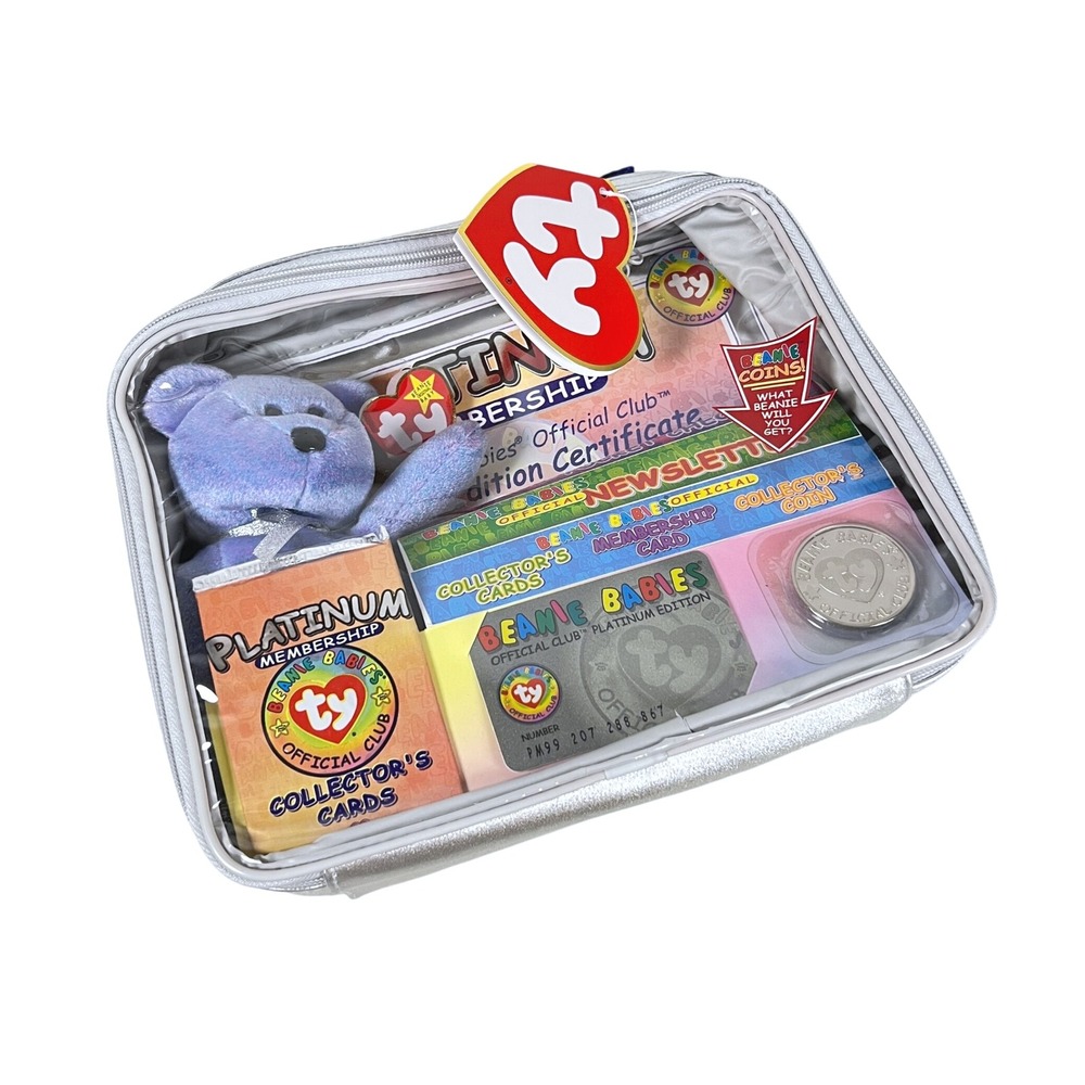 NWT New Ty Beanie Babies Official Club Platinum Edition Membership Kit Toy Coin